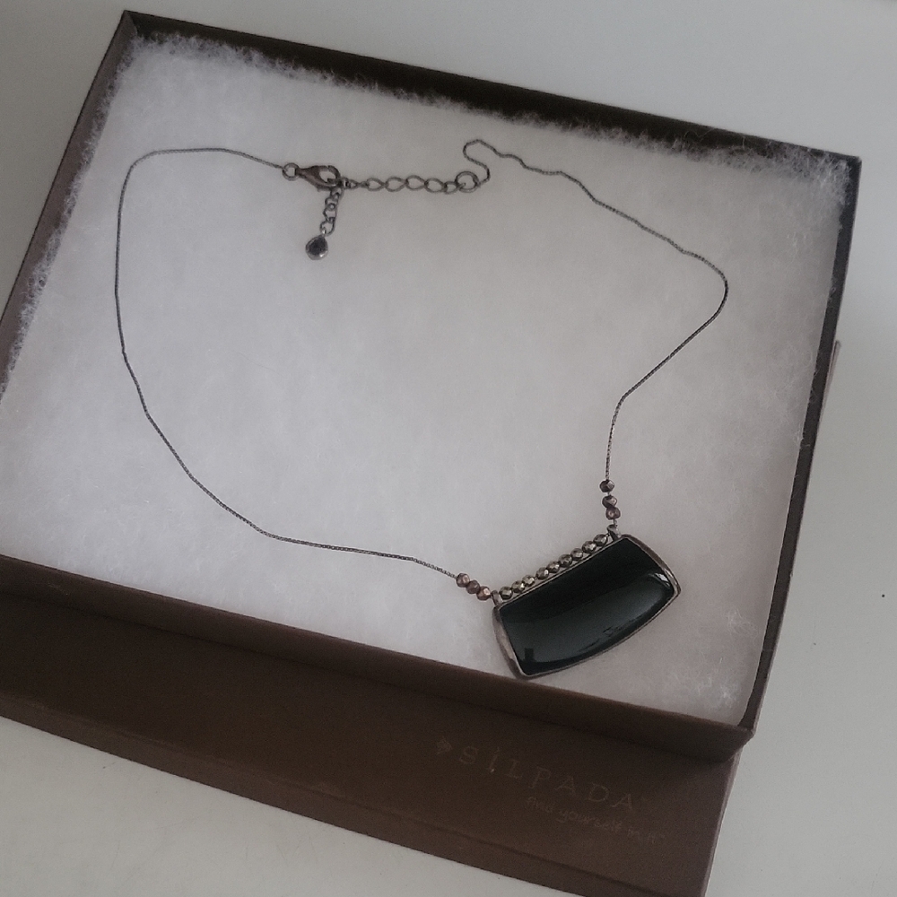 Silpada Onyx Black Necklace with Silver Accents Jewelry